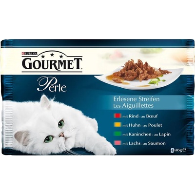 Purina Gourmet Perle Mix мултиопаковка паучове за котки мини филенца в сос 4 х 85gr