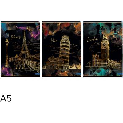 LASTVA Sešit A5 linka 52l Gold city mix