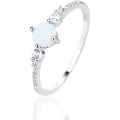 JVD SVLR1302XJ6O1 Stříbrný opálový prsten se zirkony