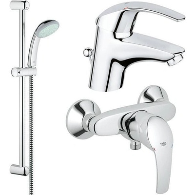 GROHE Комплект смесител за мивка, смесител за душ и тръбно окачване 600 mm (117922)