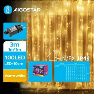Aigostar - LED гирлянд за външни пространства, 100 LED, 8 режима, 4 x 1 m, IP44, топла бяла светлина (AI0456)