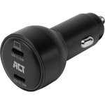 ACT Бързо зарядно за кола 95W 2x USB-C, PD, GAN, 12-24V (EWENT-ACT-AC2210) - cybertrade