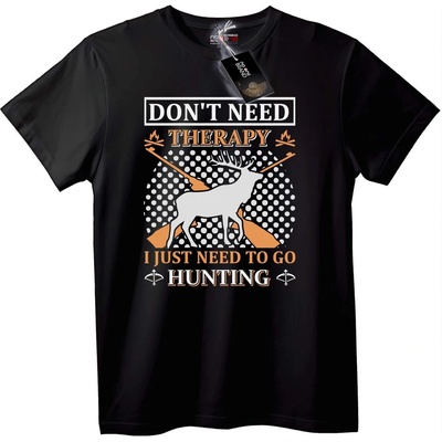NOONEBRAND Тениска Не ми трябва терапия, искам лов - 5XL, Black