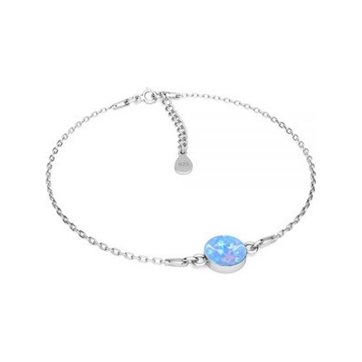 Nubis stříbrný náramek se světle modrým opálem NB-1202-OP26