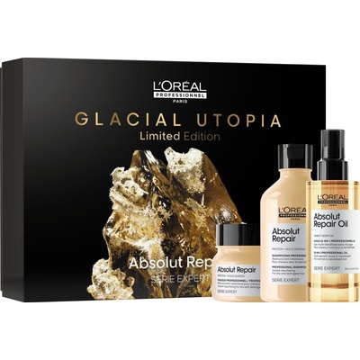 L´oréal Professionnel Serie Expert Absolut Repair Trio Vánoční Set šampon 300 ml + maska 250 ml + olej 90 ml dárková sada