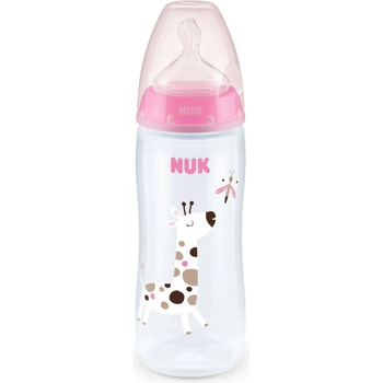 Nuk Бебешко шише Nuk First Choice - Temperature control, 360 ml, розово, жираф (10216248)