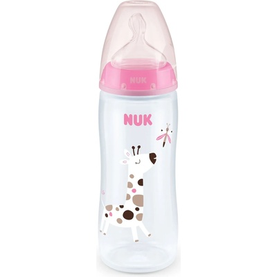 Nuk Бебешко шише Nuk First Choice - Temperature control, 360 ml, розово, жираф (10216248)