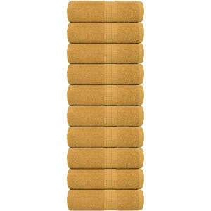 vidaXL Кърпи за пране FROGN 10 бр. Златни 30x30 см 360 г/м2 (136802)