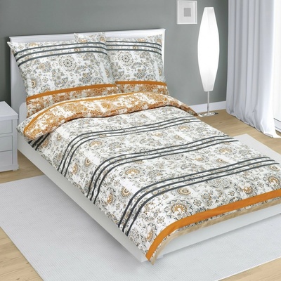 Bellatex bavlna obliečky Retro sivo oranžová 140x200 70x90