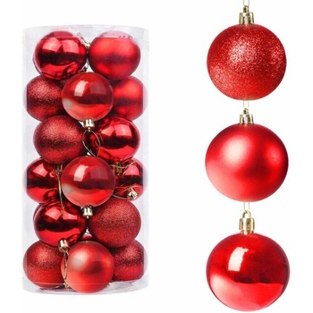 SPRINGOS Vianočné banky červené mix 6cm sada 30ks