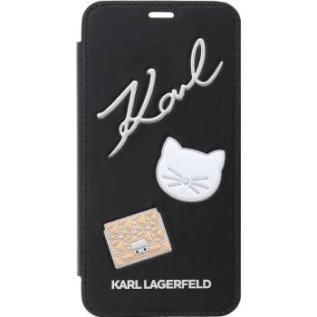 Pouzdro Karl Lagerfeld Pins Book iPhone X černé