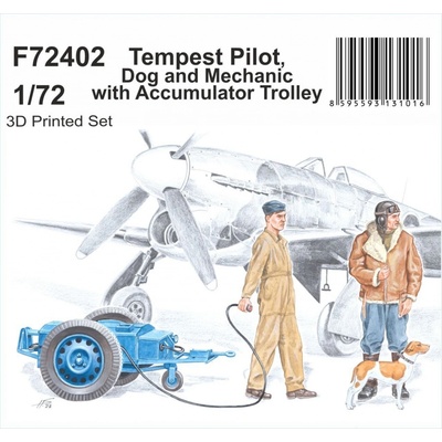 Special Hobby Tempest Pilot Dog and Mechanic with Accumulator Trolley 1:72