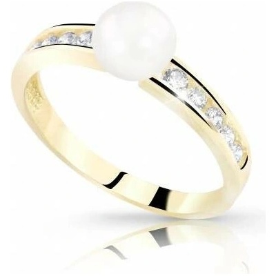 Cutie Diamonds Zlatý prsten s diamanty a pravou perlou DZ8035 10 C4 X 1