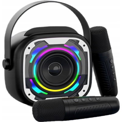Karaoke set AMT s Bluetooth reproduktorem a 2 mikrofony černý