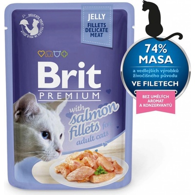 Brit Premium Cat Delicate Fillets in Jelly losos 85 g