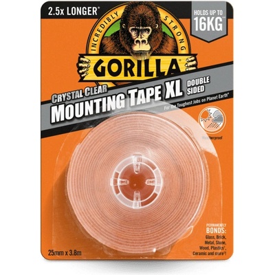 Gorilla Glue Tough & Clear Mounting Tape XL oboustranná lepicí páska 25,4 mm x 3,8 m průhledná