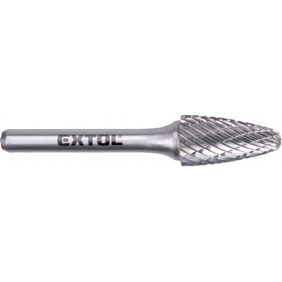 EXTOL INDUSTRIAL fréza karbidová, kulatý oblouk, pr.12x25mm/stopka 6mm,sek střední (double-cut)