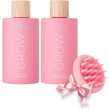 Cocosolis Комплект Grow - Шампоан и Балсам, 250 + 200 ml + Масажор