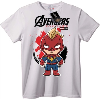NOONEBRAND Тениска Avengers Endgame Капитан Марвъл Chibi - XL, White