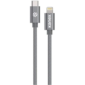 Kanex Premium DuraBraid USB-C to Lightining Cable - сертифициран (MFI) USB-C към Lightning кабел за Apple устройства с Lightning порт (120 см) (сив)