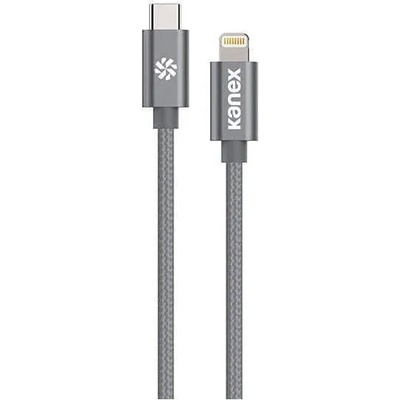 Kanex Premium DuraBraid USB-C to Lightining Cable - сертифициран (MFI) USB-C към Lightning кабел за Apple устройства с Lightning порт (120 см) (сив)