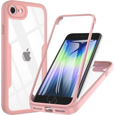 Techsuit Калъф за iPhone 7 / 8 / SE 2, SE 2020 / SE 3, SE 2022 + калъф - ColorVerse 360 Series - розов
