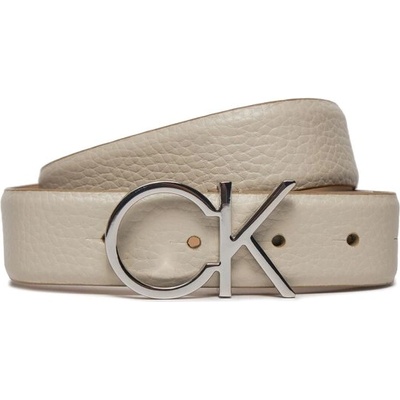 Calvin Klein Дамски колан Calvin Klein Ck Logo Belt 3.0 Pebble K60K611903 Екрю (Ck Logo Belt 3.0 Pebble K60K611903)