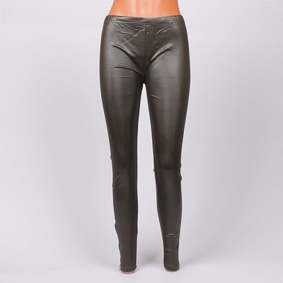 Дълъг клин в маслено-зелен цвят имитиращ кожа