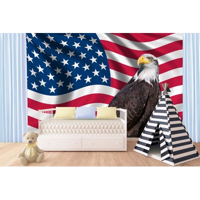 DIMEX ART Самозалепваща се флизелинова фототапета патриотично знаме на сащ 375 x 250 см