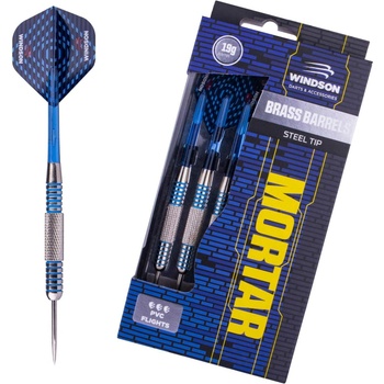 Set šípok s kovovými hrotmi Windson MORTAR 19 G BRASS SET modrá