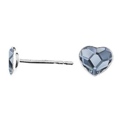 Nubis stříbrné se srdcem Crystals from Swarovski Denim Blue NB 0203 DB