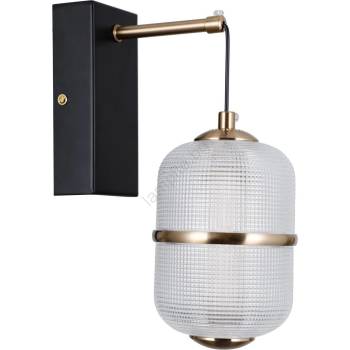 Italux wl-34375-1-bk - led стенна лампа alani led/6w/230v 3000k черна/златна (it0704)