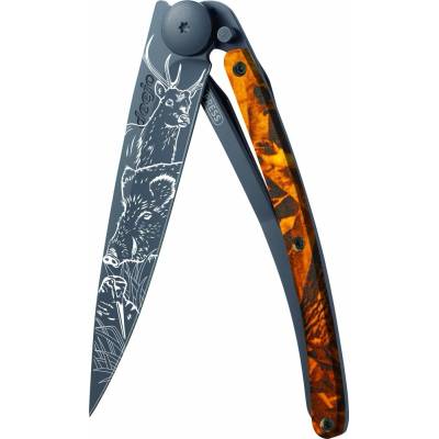 Deejo 1GM030 Tattoo BLACK ORANGE CAMO Ultraľahký s hliníkovou rúčkou