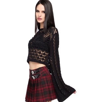 KILLSTAR дамски пуловер (crop top) KILLSTAR - MIDNIGHT VALE - Black - KSRA014879