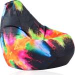 Pufrelax Пуф круша, 220л. , Nirvana Hobbit, Colour Festival, Перящ се калъф, Пълнеж от Полистиролни перли, принт (PUF-G-NH-TEXP-FES)