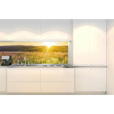 DIMEX KI-180-201 Fototapeta do kuchyne Slnečné lúče nad lúkou, rozmery 180 x 60 cm