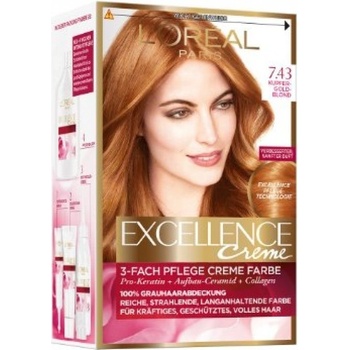 L'Oréal Excellence Creme Triple Protection 7,43 Dark Copper Gold Blonde 48 ml