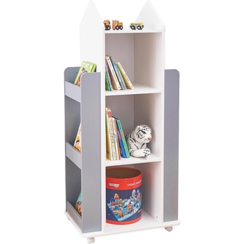 Ginger Home Дървена секция на 4 нива с рафтове Ginger Home - Rocket, White/Gray (TF6914)