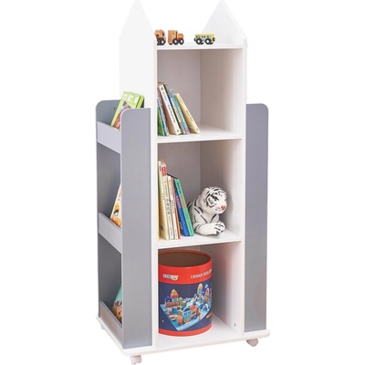 Ginger Home Дървена секция на 4 нива с рафтове Ginger Home - Rocket, White/Gray (TF6914)