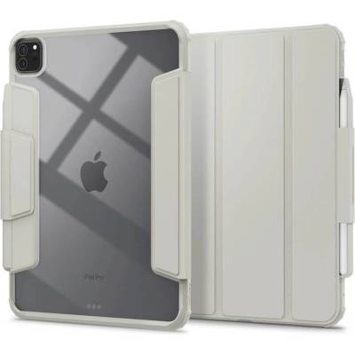 Spigen Air Skin Pro Hybrid Case - полиуретанов калъф с отделящ се кейс и поставка за iPad Pro 11 (2024) (сив-прозрачен)
