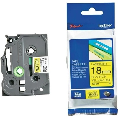 Páska Brother 18mm TZES641 , čierna na žltú EXTRA
