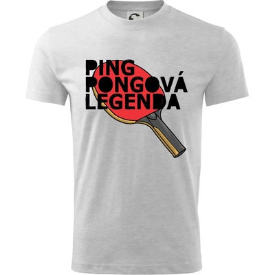 Ping Pongová legenda tričko dětské bavlněné světlešedý melír