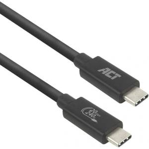 ACT Кабел ACT AC7432, от USB C(м) към USB C(м), 2m, 240W, черен (AC7432)