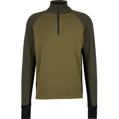 Stoic Мъжки вълнен пуловер Stoic MerinoFleece260 FlenSt. Half Zip Merino jumper - Olive Green / Multi - размер XXL (005-6567-0415)