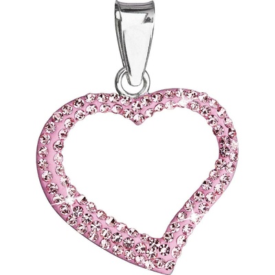 Pavona Stříbrný přívěsek s krystaly Swarovski růžové srdce 34093.3