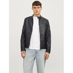 Jack & Jones JJEDYLAN черна мъжка кожена яке Jack & Jones | Cheren | МЪЖЕ | S