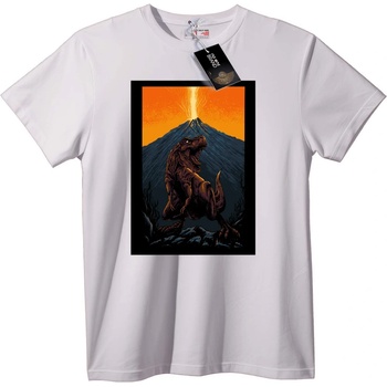 NOONEBRAND Тениска Динозавър Вулкан - 2XL, White