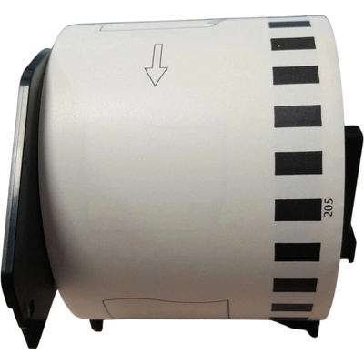 Termo Etiketa nekonečná 62 mm x 30,48 m s držiakom, Thermo eco, Biela, Dutinka 25 mm, Vnútorný návin, Odlepiteľné lepidlo, DK-44205, Brother Kompatibilná, Priemer kotúča 75 mm