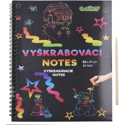Wiky Vyškrabovací notes duhový 10 listů v sáčku 28x21cm