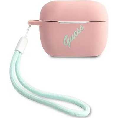 Guess GUACAPLSVSPG калъф за AirPods Pro, розово зелено, силикон, Vintage (GUACAPLSVSPG)